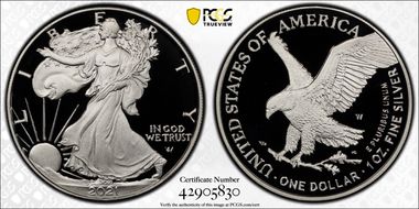 2021-W  $1 Silver Eagle - Type 2 First Strike PR69DCAM