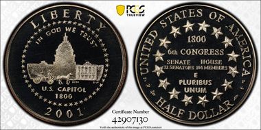 2001-P 50C Capitol Visitor PR69DCAM