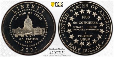 2001-P 50C Capitol Visitor PR68DCAM