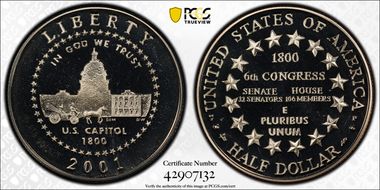 2001-P 50C Capitol Visitor PR69DCAM