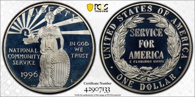 1996-S $1 Nat. Comm. Service PR69DCAM