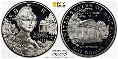 1999-P $1 Dolley Madison PR69DCAM