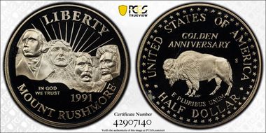 1991-S 50C Mount Rushmore PR69DCAM