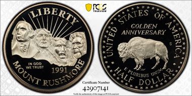 1991-S 50C Mount Rushmore PR69DCAM