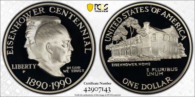 1990-P $1 Eisenhower PR69DCAM