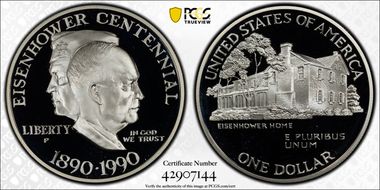 1990-P $1 Eisenhower PR69DCAM