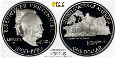 1990-P $1 Eisenhower PR69DCAM