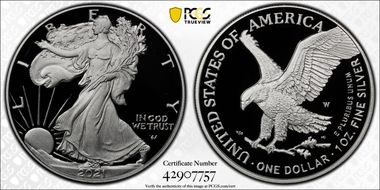 2021-W  $1 Silver Eagle - Type 2 First Strike PR70DCAM