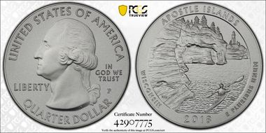 2018-P 25C Apostle Islands NP 5 oz Silver SP70