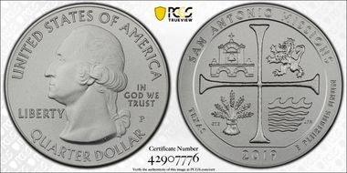 2019-P 25C San Antonio Missions NP 5 oz Silver SP70