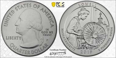 2019-P 25C Lowell NP 5 oz Silver SP70