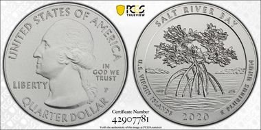 2020-P 25C Salt River Bay NP 5 oz Silver SP70