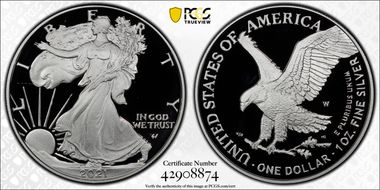 2021-W  $1 Silver Eagle - Type 2 First Strike PR69DCAM
