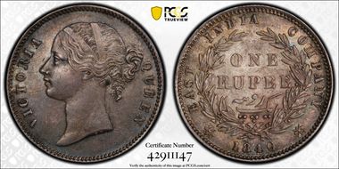 1840(B) Rupee SW-3.33a 27 Berries MS62