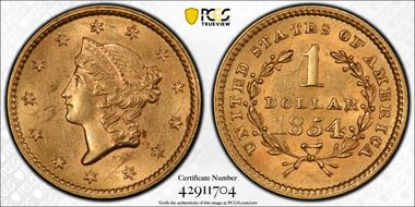 1854 G$1 Type 1 MS61