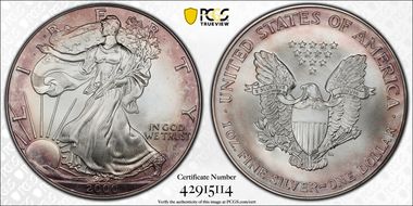 2000 $1 Silver Eagle MS68