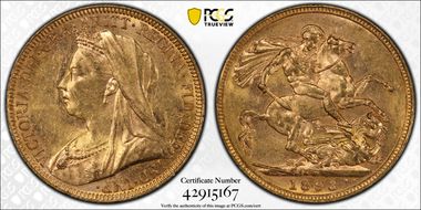 1893-M Sov S-3875 Old Head MS62