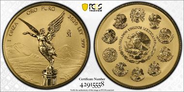 2020-Mo Onza Libertad Gold Reverse Proof PR70