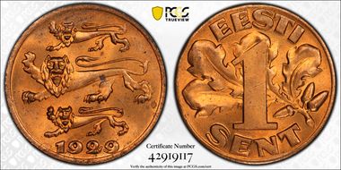 1929 Sent KM-10 MS64RD