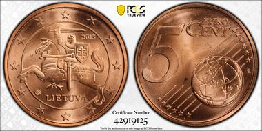2015 € 0.05 MS68RD