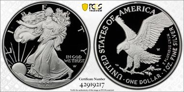 2021-W  $1 Silver Eagle - Type 2 First Strike PR70DCAM