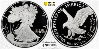 2021-W  $1 Silver Eagle - Type 2 PR70DCAM