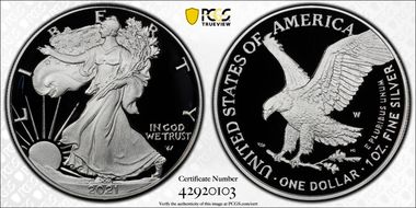 2021-W  $1 Silver Eagle - Type 2 First Strike PR70DCAM
