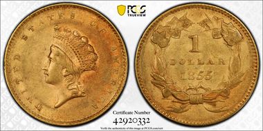 1855 G$1 AU58+