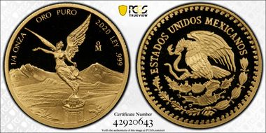 2020-Mo 1/4 oz Libertad Gold PR70DCAM