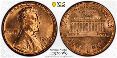 1960-D 1C Small Date MS65RD