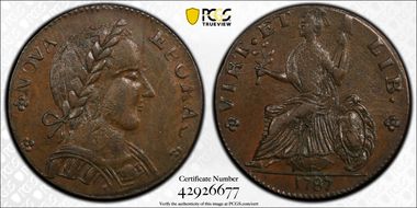 1787 1/2P Nova Eborac, Large Head MS63BN