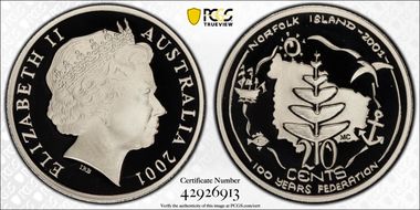 2001 20C Norfolk Island PR70DCAM