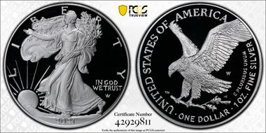 2021-W  $1 Silver Eagle - Type 2 First Strike PR70DCAM