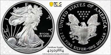 2004-W $1 Silver Eagle PR70DCAM