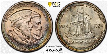 1924 50C Huguenot MS65