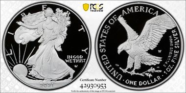 2021-W  $1 Silver Eagle - Type 2 First Strike PR69DCAM