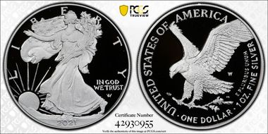 2021-W  $1 Silver Eagle - Type 2 First Strike PR69DCAM