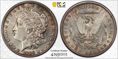 1899-O $1 VAM 4, Micro O AU53