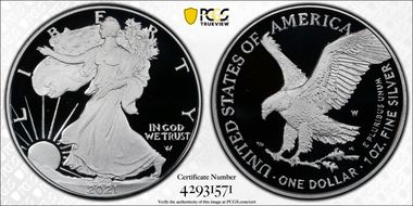 2021-W  $1 Silver Eagle - Type 2 First Strike PR69DCAM