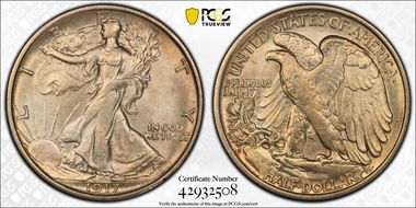 1917-S 50C Reverse MS63