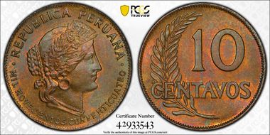 1944 10C CUARENTICUATRO MS66+