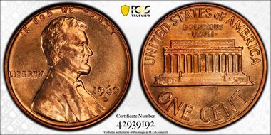 1960-D 1C Small Date MS66RD