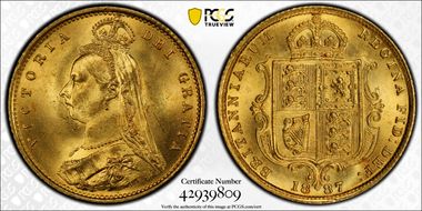 1887 1/2 Sov S-3869 Normal JEB MS66