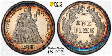 1882 10C PR64CAM