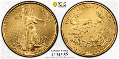1997 $5 Gold Eagle MS70