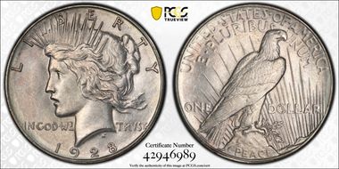 1928 $1 AU58