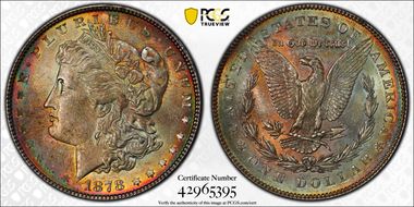 1878 7TF $1 Reverse of 1879 MS62