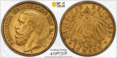 1896-G 10 Mk J-188 AU58