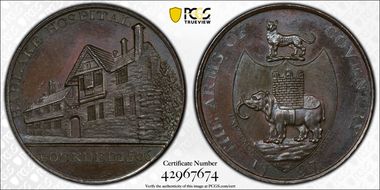 1797 Tk 1/2D DH-282a Warwickshire Kempson's MS64BN