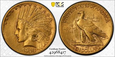 1914-S $10 AU53
